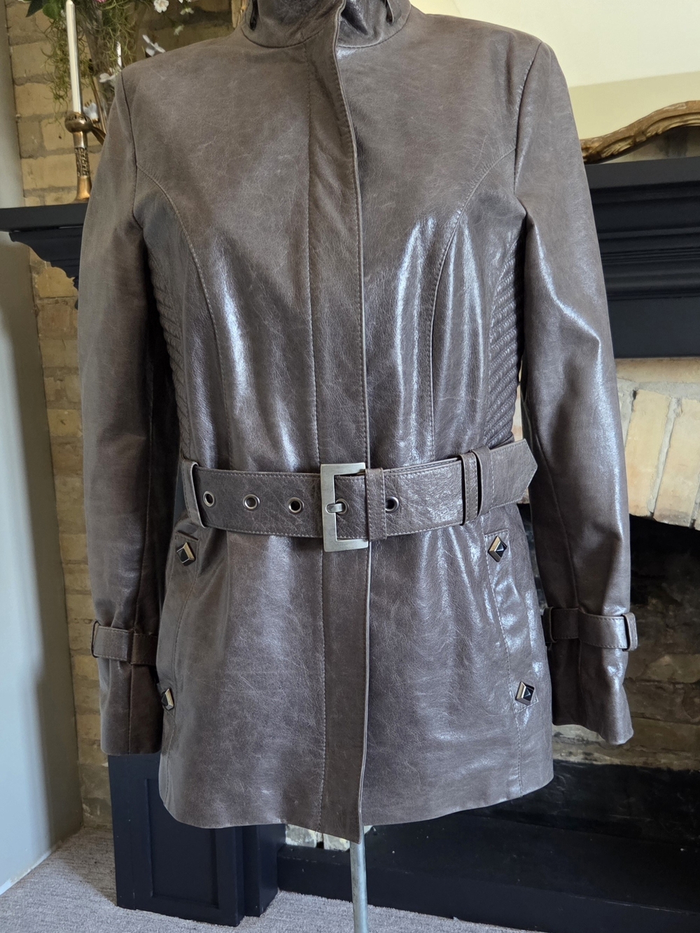 1992 Mona Leather Belted Jacket - Women's Coat